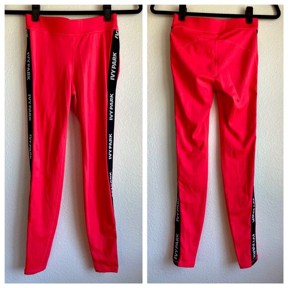 Ivy Park Women's Logo Elastic Leggings in Neon Pink & Black - Size S - Picture 6 of 11